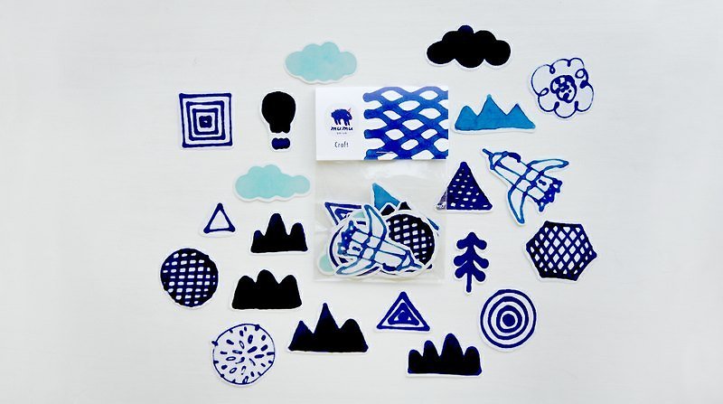 Why play a small sticker ::: ::: geometric ink group - Stickers - Paper Blue