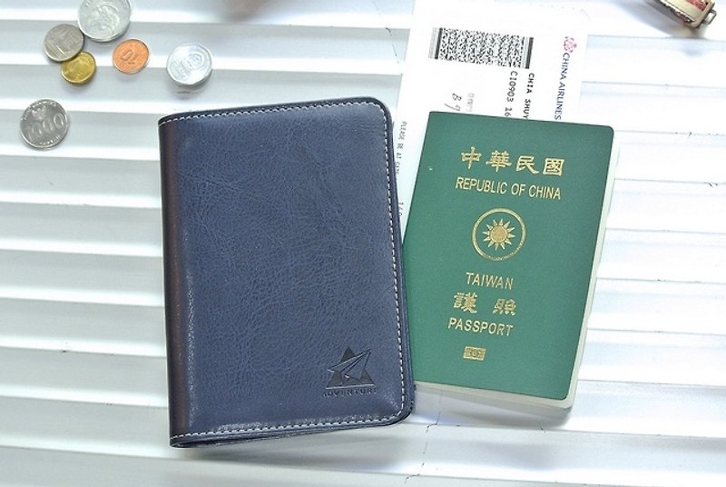 Adventure Adventures Passport Case - blue - Passport Holders & Cases - Genuine Leather Blue