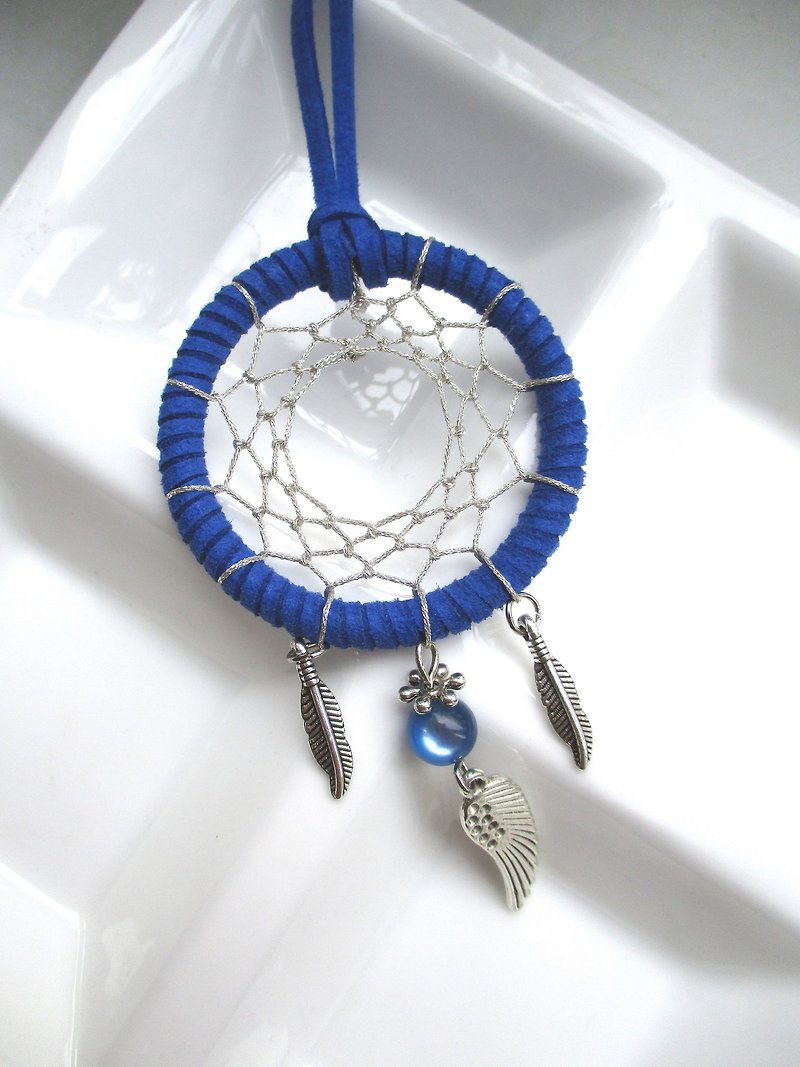 Dreamcatcher necklace - sapphire - Necklaces - Other Materials Blue