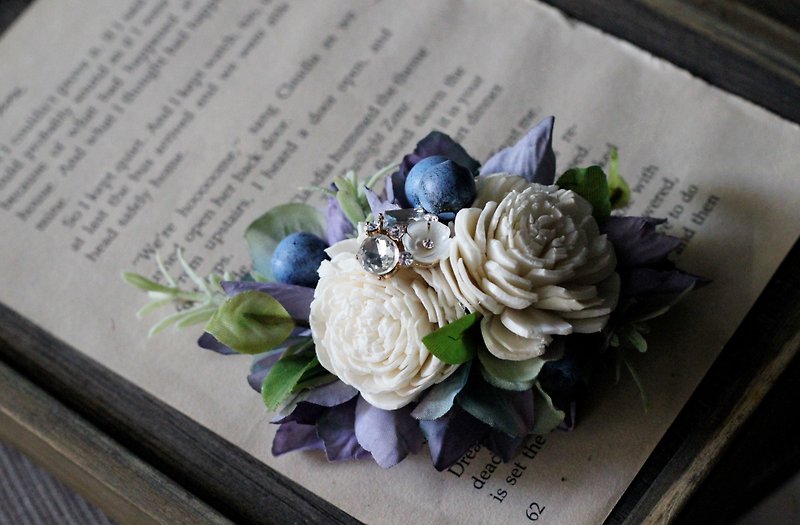 Hair Accessories / Hairpin [Dry Flower and Artificial Flower Series] White Rose - Hair Accessories - Other Materials Purple