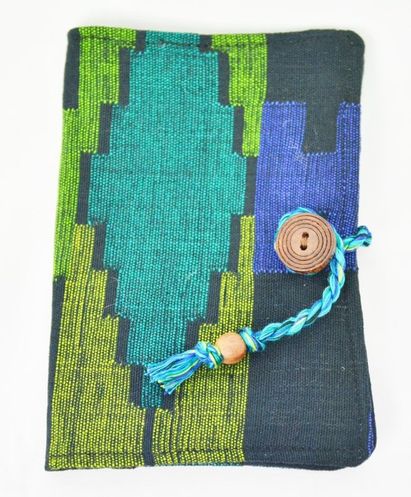 Hand-woven blue-green ocean passport cover _ _ fair trade - ID & Badge Holders - Cotton & Hemp Blue