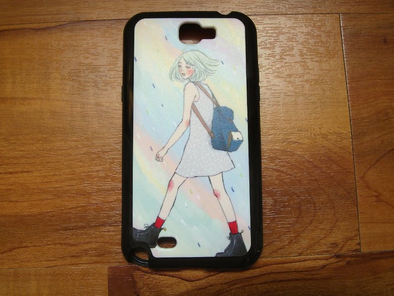 Walking girl phone case Note2 - เคส/ซองมือถือ - พลาสติก หลากหลายสี