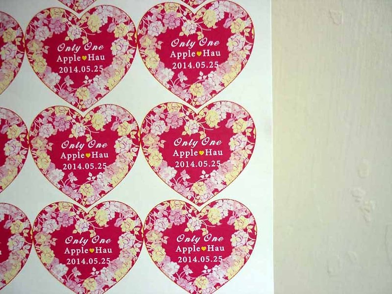 Customized heart-shaped stickers love stickers wedding stickers lace stickers merchandise stickers handmade soap stickers - Wedding Invitations - Paper Purple