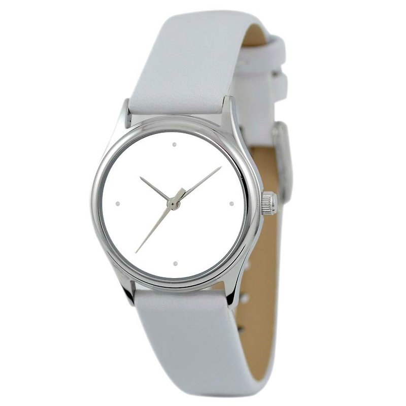 Ladies Simple Watch (Silver / White) - นาฬิกาผู้หญิง - วัสดุอื่นๆ ขาว