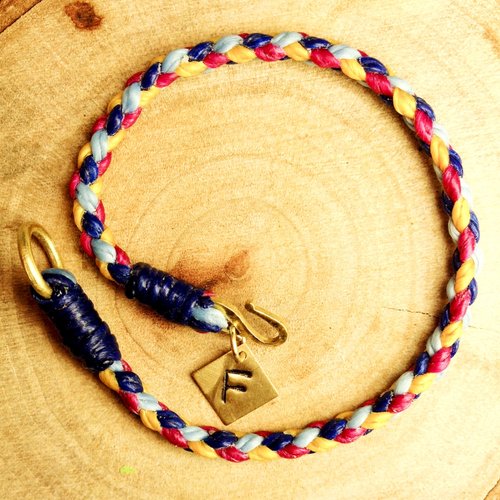 Happiness Shimmering customized hand-knock brand series. Sugar Nok. Wax hand for Bronze wire Bracelet