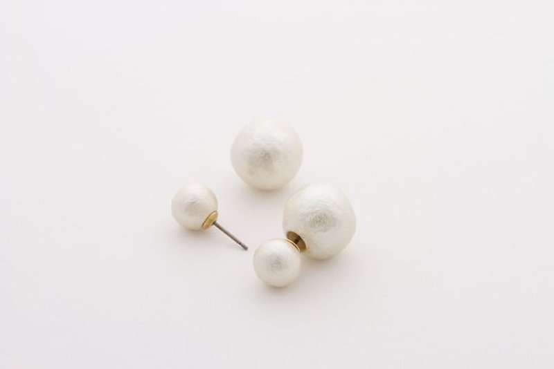 [JewCas]Cotton Backcatch Earrings / JC1687 - Earrings & Clip-ons - Cotton & Hemp 