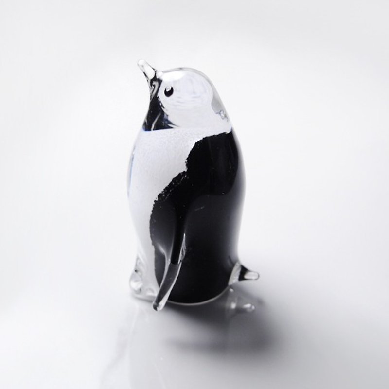 10cm【南極企鵝】Penguin 企鵝 玻璃藝術雕刻 (1隻)不雕刻作品 - 裝飾/擺設  - 玻璃 黑色