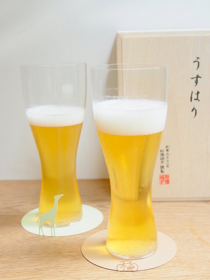 松德硝子啤酒杯(兩入附木盒) - เครื่องครัว - แก้ว ขาว
