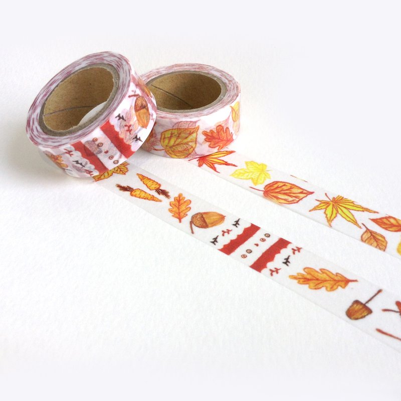 TAPEHOLIC紙膠帶 | 小楓時節 2入裝 [限量] - 紙膠帶/和紙/PET - 紙 橘色