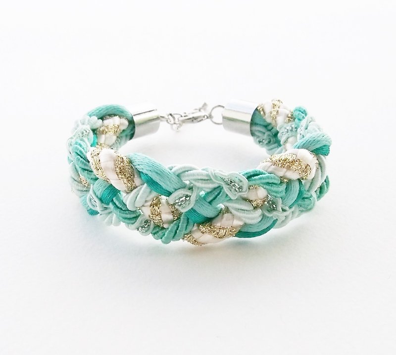 Mint braided bracelet - Bracelets - Other Materials Green