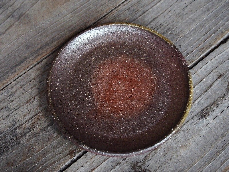 日本岡山備前 陶器 陶盤 sr3-001 - 小碟/醬油碟 - 其他材質 咖啡色