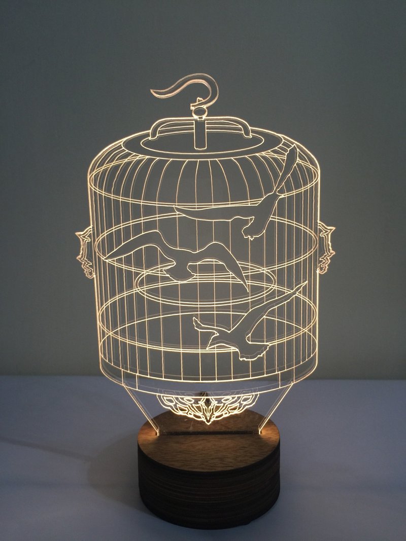 LightXLife 3D夜燈-鳥籠 - 燈具/燈飾 - 木頭 金色