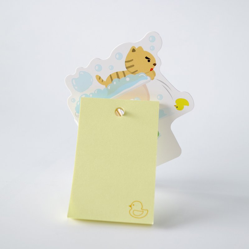 【OSHI】New  Memo Hanger-Bubble Cat - Sticky Notes & Notepads - Plastic Pink