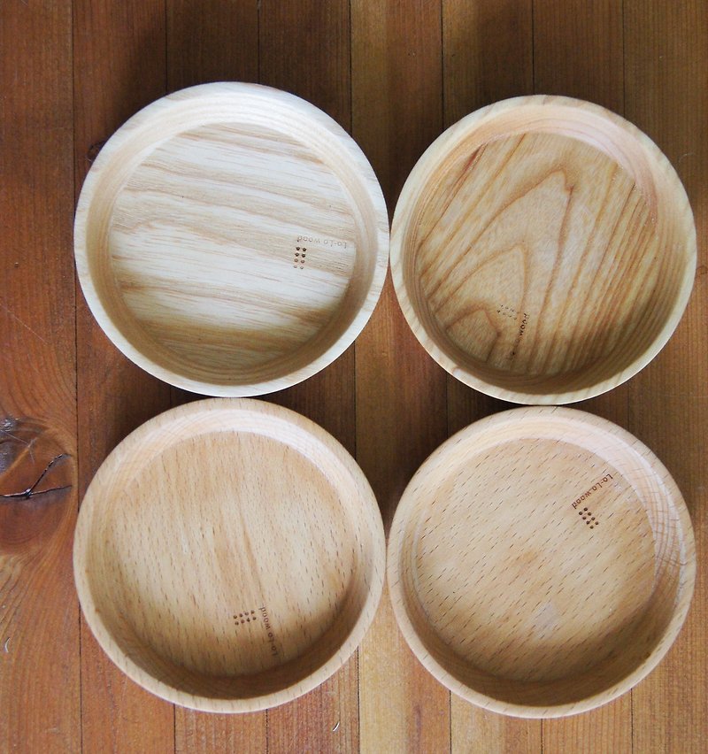 木頭 杯墊 卡其色 - 木製小木盤/2個一組(不同木質)
