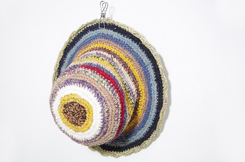 Valentine's Day gift handmade limited edition cotton Linen knit cap / knit cap / hat / wool cap - South American tone (limit one) - หมวก - ผ้าฝ้าย/ผ้าลินิน หลากหลายสี