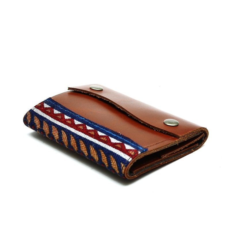 カード、マルチミニマ財布+手形+名刺レディハン構築遊牧民（絶版この布を、あなたは別の色を選ぶことができます）[マニュアル] - 財布 - 革 ブラウン