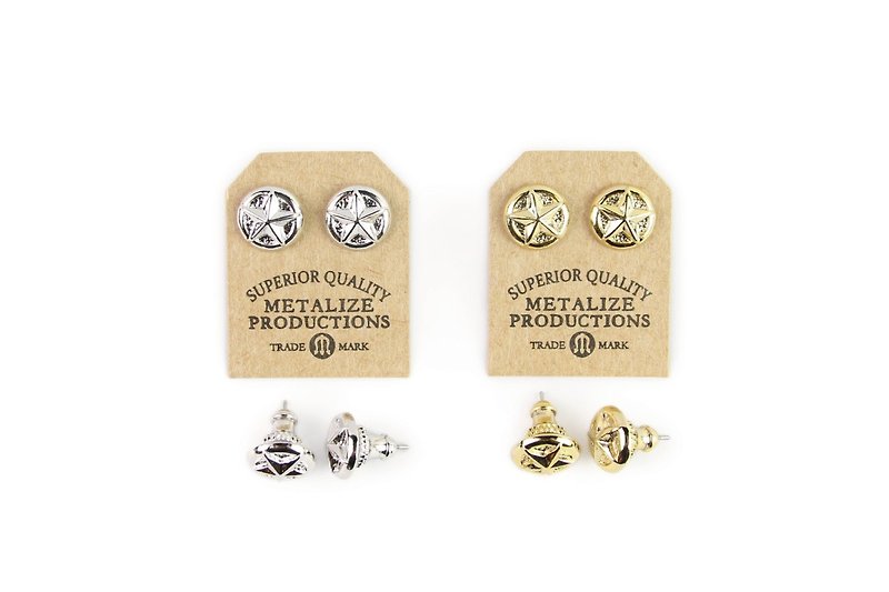 [METALIZE] Star Earrings Star Earrings (White Gold/Gold) - Earrings & Clip-ons - Other Metals 