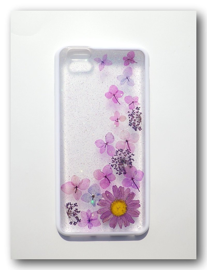 Anny's workshop hand-pressed flower phone case for iPhone 6S plus, purple romantic Part 5 - เคส/ซองมือถือ - วัสดุอื่นๆ สีม่วง