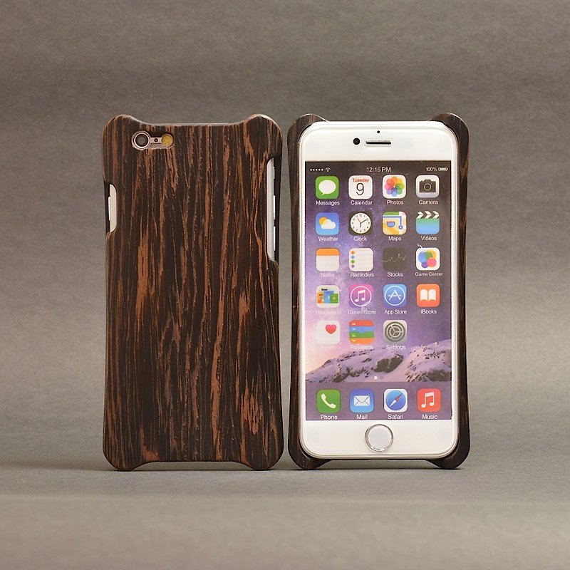WKidea iPhone 6 / 6S 4.7インチ木製シェル_カシア - スマホケース - 木製 ブラック