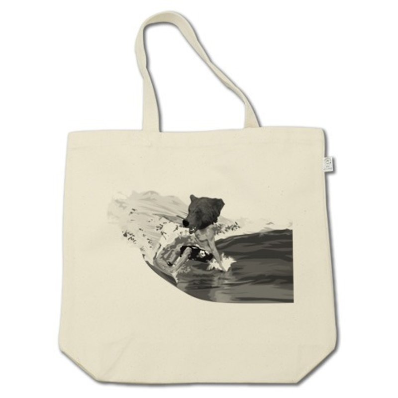 BEAR SURFING classic (tote bag) - Handbags & Totes - Other Materials Gold