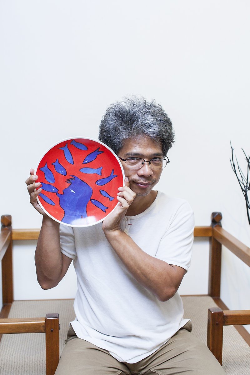 Hou Junming / Douyu-Mandala Disc (Limited 250 Edition) - จานและถาด - วัสดุอื่นๆ สีแดง