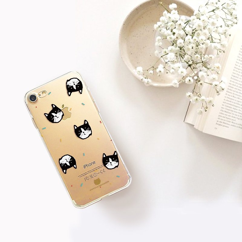 馬恩島貓 免費刻字 可愛 手機殼 iPhone android - 手機殼/手機套 - 塑膠 白色