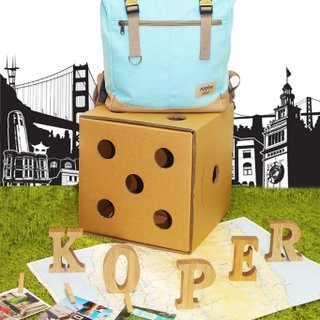 [Unflat Sail] Retro Double Buckle Backpack/Canvas-Mint Blue (Made in Taiwan)