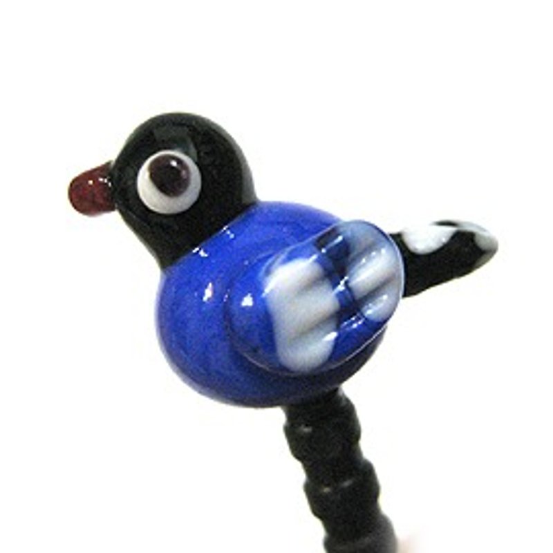 Taiwan - Taiwan Blue Magpie Birds series glass / phone dust plug - ที่ตั้งมือถือ - แก้ว สีน้ำเงิน