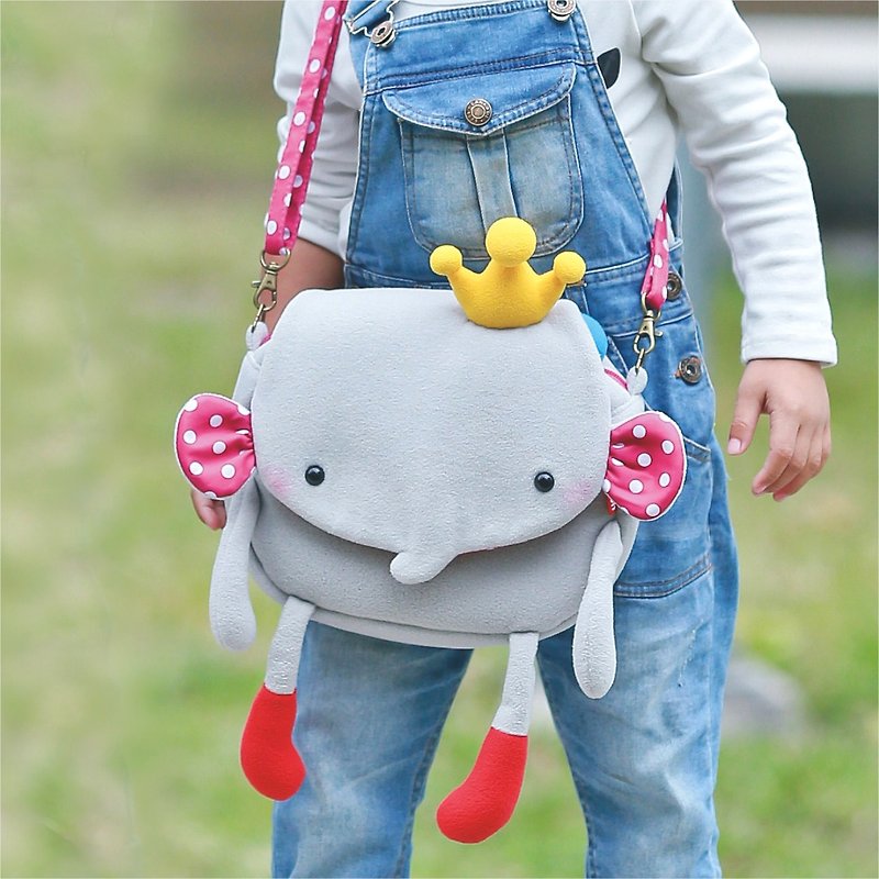 Balloon-big side backpack (crown elephant) - Messenger Bags & Sling Bags - Other Materials Gray