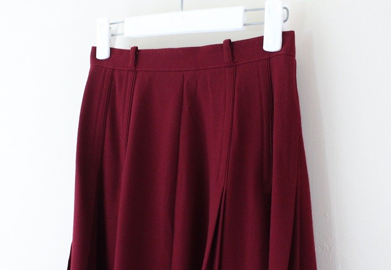 [RE0909SK121] early autumn retro elegant vintage dark red wool skirt Slim Nigeria - กระโปรง - วัสดุอื่นๆ สีแดง