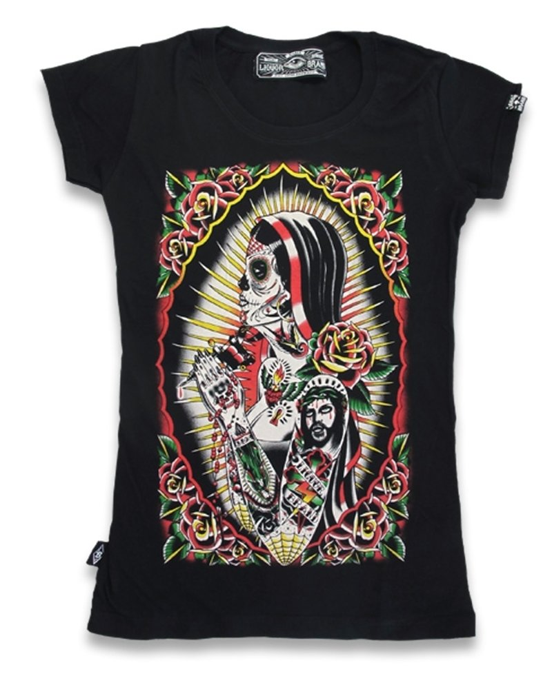LIQUOR BRAND - ROSA T-Shirts - 女 T 恤 - 棉．麻 黑色