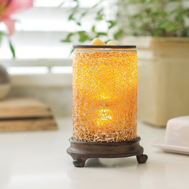 [] VIVAWANG glass melting wax warm aromatherapy lamp - Binglie amber. Aroma release, living room decorative display, relieve pressure good mood. - เทียน/เชิงเทียน - แก้ว สีทอง