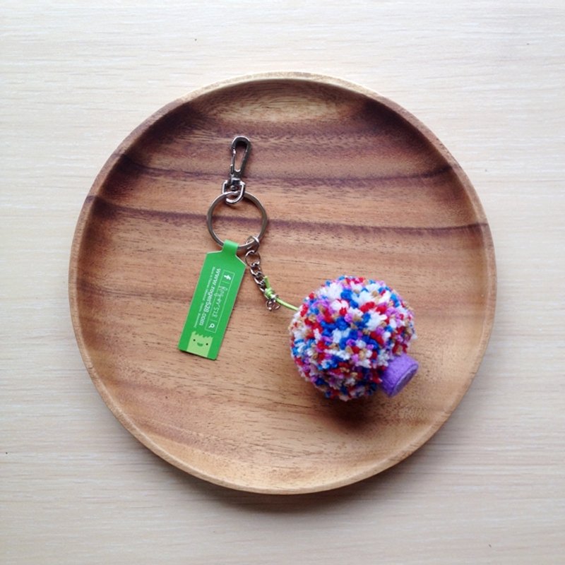 手作花椰菜鑰匙圈-彩色19 - 鎖匙扣/鎖匙包 - 棉．麻 多色