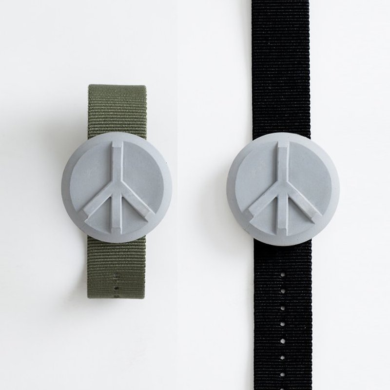 「凝境」水泥腕飾 stillness - 和平 綠黑錶帶 - 手鍊/手環 - 水泥 灰色