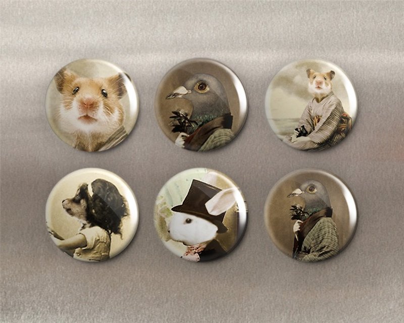 Animal Personification-Magnet (6 in)/Badge (6 in)/Gift【Special U Design】 - Magnets - Other Metals Multicolor