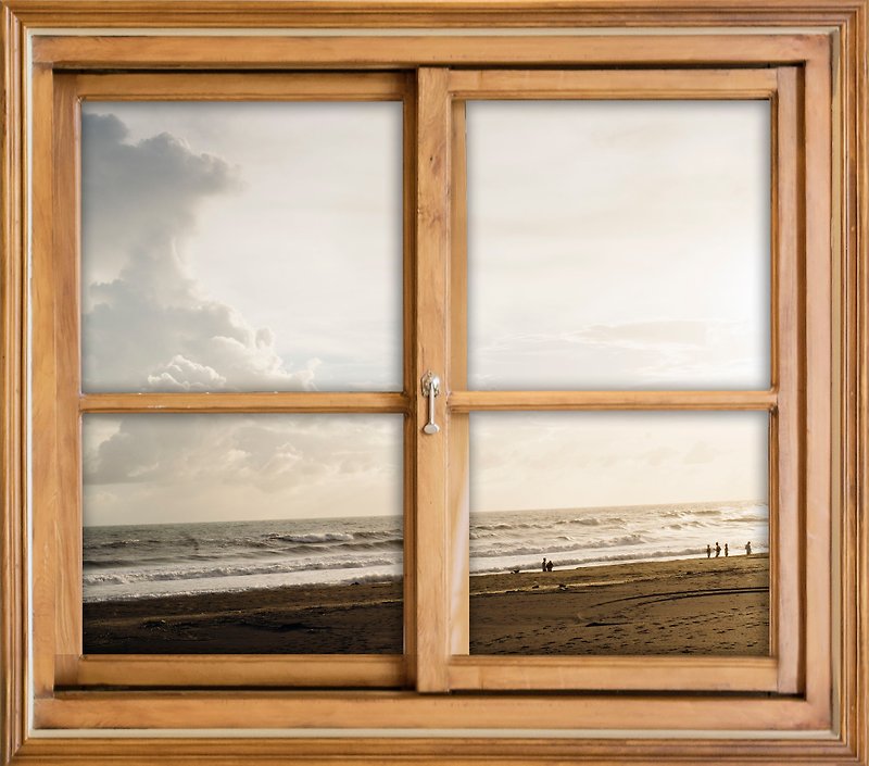 "Photographic" as he opened a window - evening beach - Posters - Paper Orange