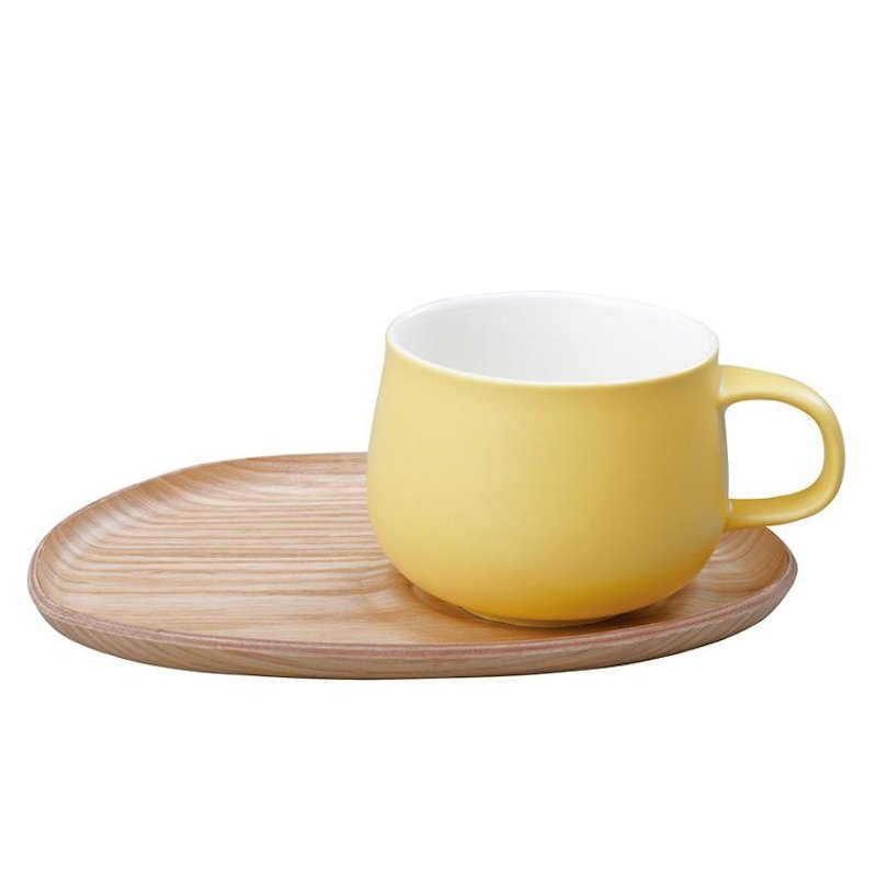FIKA 小輕食木製杯盤組 - 黃 - 茶具/茶杯 - 其他材質 黃色