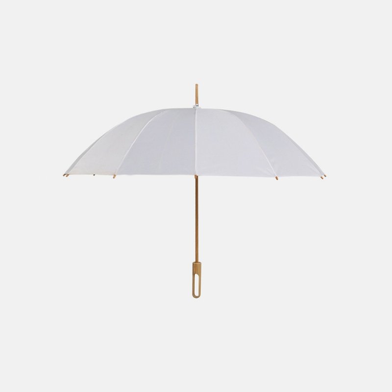 竹語 | 經典霜白手工竹製長柄雨傘、紅點IF獎 - 雨傘/雨衣 - 竹 白色
