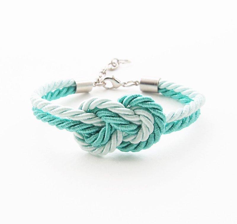 Mint infinity knot rope bracelet - 手鍊/手鐲 - 紙 綠色