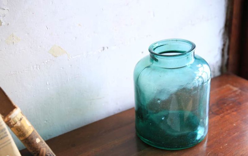 古道具 復古綠玻璃瓶 / 花器 - อื่นๆ - แก้ว สีเขียว