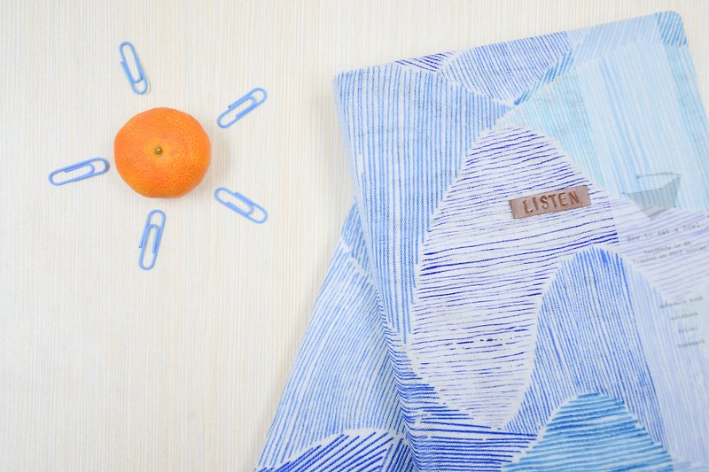 How to eat a bowl handmade cloth book / sea / - สมุดบันทึก/สมุดปฏิทิน - วัสดุอื่นๆ สีน้ำเงิน
