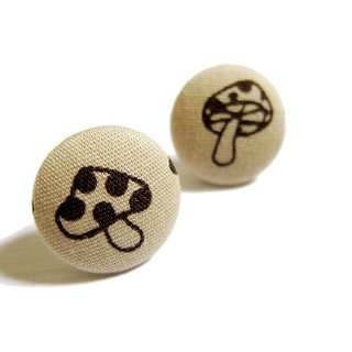 Cloth buckle earrings mushroom