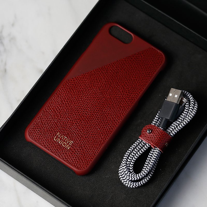 [IPhone 6s / 6] Native Union top leather accessories Gift Bordeaux 4895200410515 - Phone Cases - Genuine Leather Red