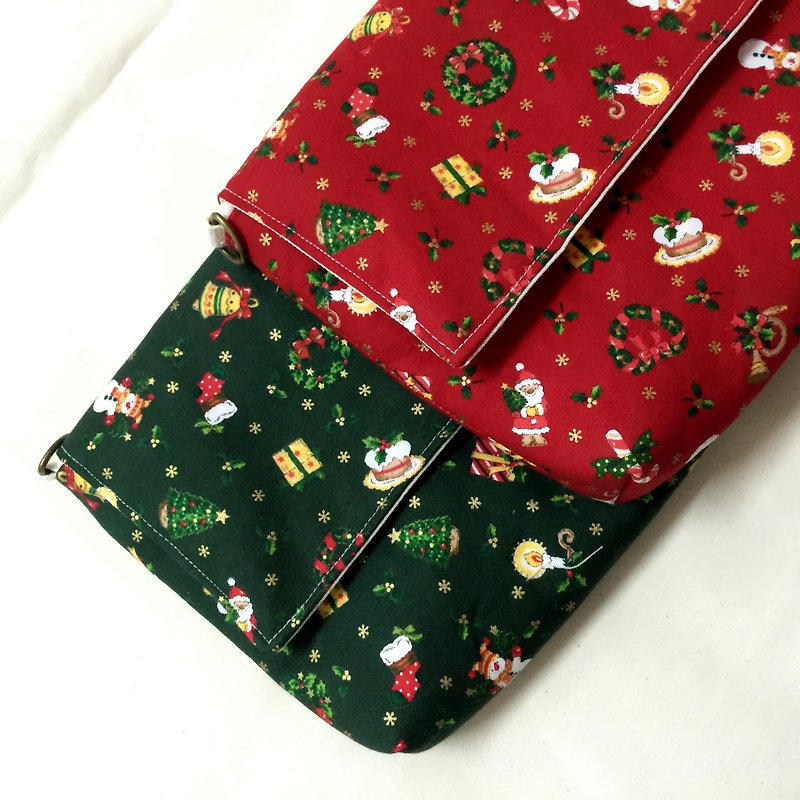 MINIxROSEクリスマス赤と厚いトーストバッグ/斜めバックパック/ショルダーバッグ/無料印刷名添付レザー標準 - ショルダーバッグ - その他の素材 ピンク
