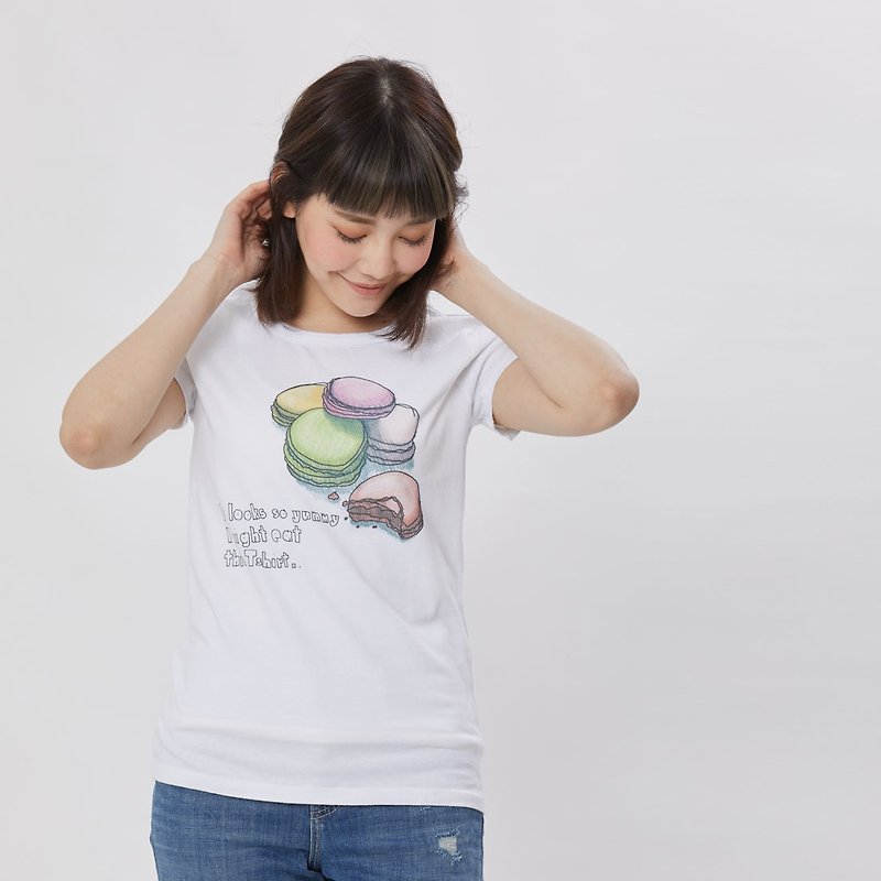 Macaron peach cotton round neck T-shirt Women - Women's T-Shirts - Cotton & Hemp Multicolor