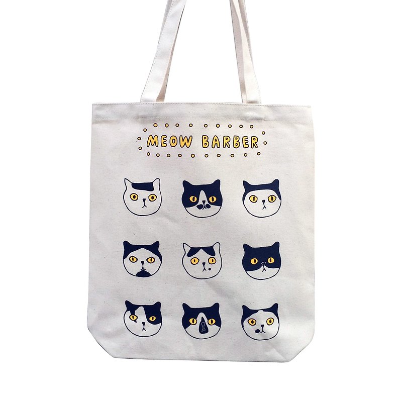 Meow Barber - Meow Barber Totebag - Messenger Bags & Sling Bags - Other Materials White