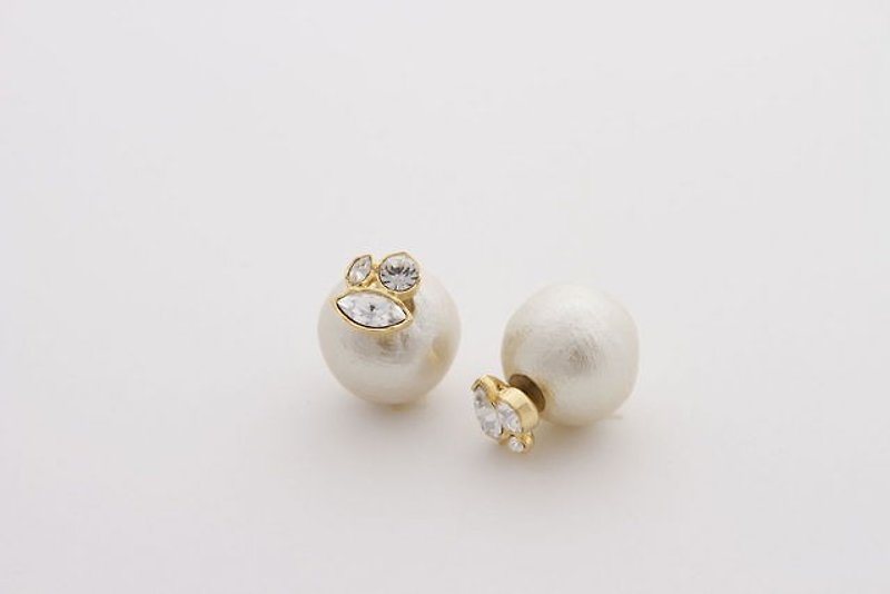 [JewCas] Cotton Backcatch earrings / JC1688 - Earrings & Clip-ons - Cotton & Hemp 