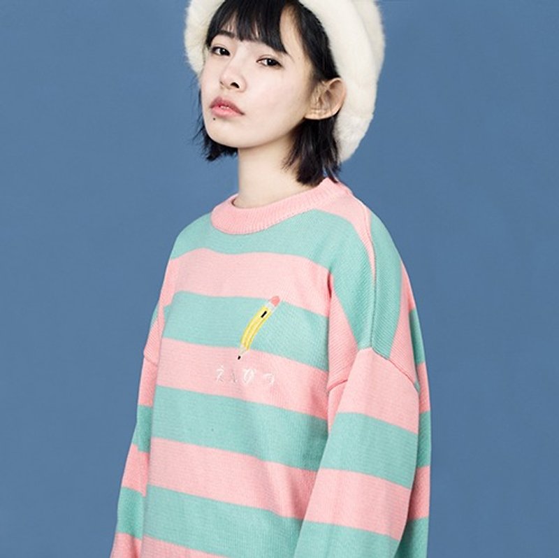 odd maker pink striped sweater sweater - Women's Sweaters - Paper Pink