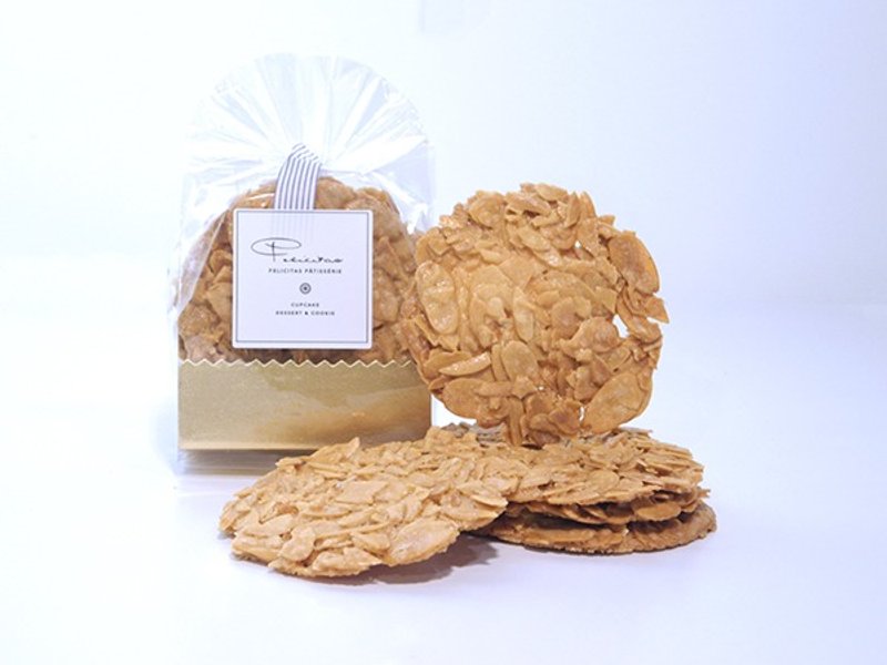 【Felicitas Pâtissérie】 French almond tiles Tuiles amandes (bag) - คุกกี้ - อาหารสด สีส้ม