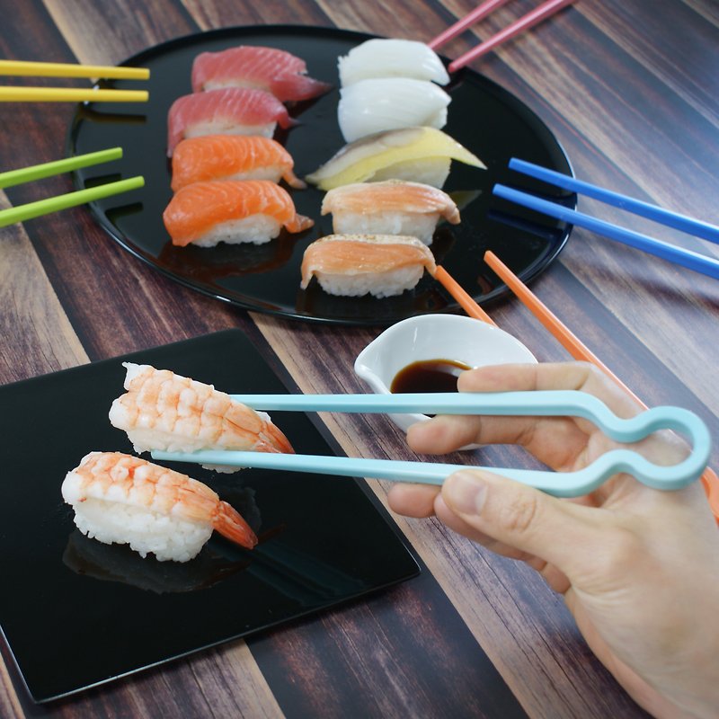 [4U4U] 6 pieces of ABS learning chopsticks/snack clip - ตะเกียบ - พลาสติก หลากหลายสี